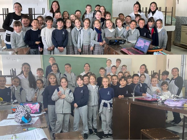 Integrantes de InProSus, realizaron una actividad de extensión para acercar la ciencia a estudiantes de primaria